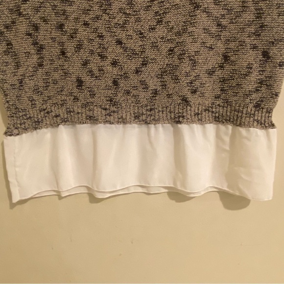 Anthropologie Moth Size XS Brown White Cap Sleeve Sweater Blouse Blouse - Picture 7 of 12
